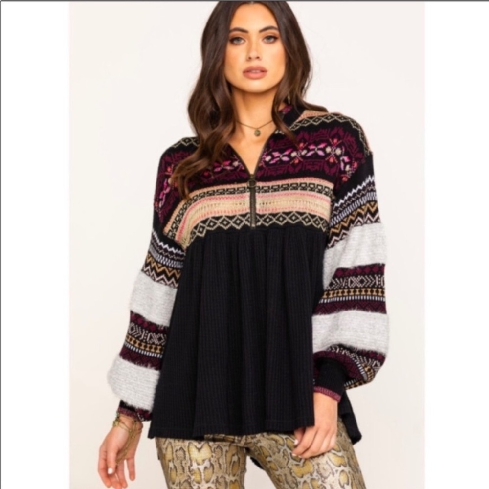Free People Cozy Cottage embroidered sweater. Size XS - Picture 4 of 4